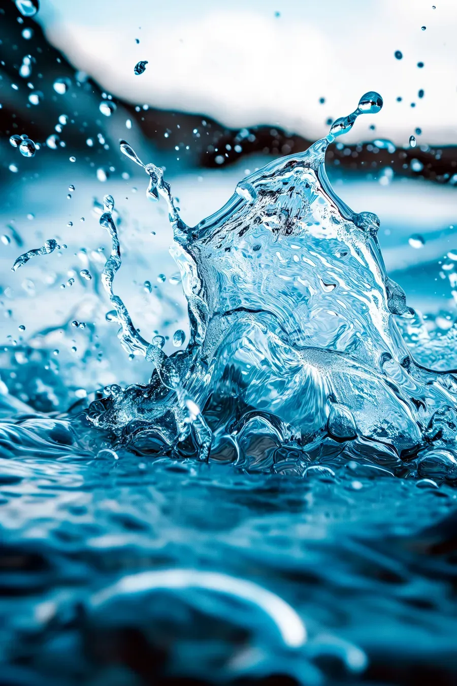 Aufspritzendes Wasser — Sinnbild für den Bereich Sanitär und Trinkwasser